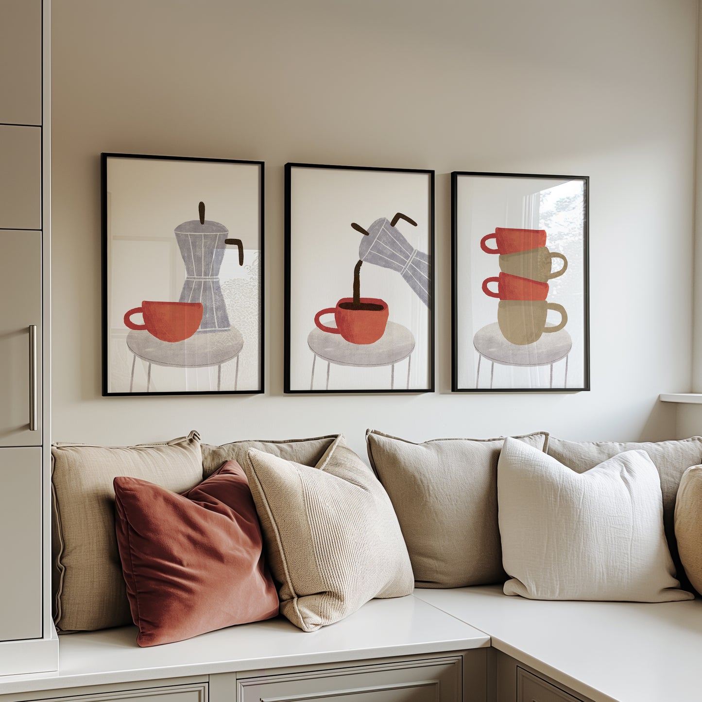 Espresso Serenade: The Harmony of Coffee and Art, Set of 3, D072