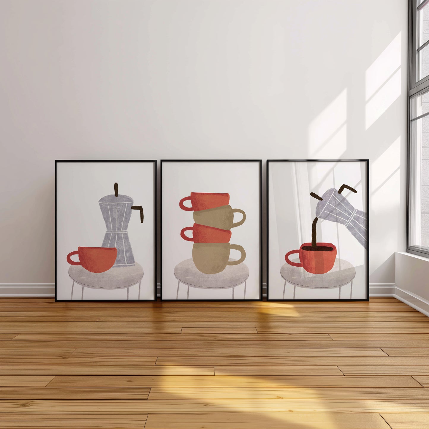 Espresso Serenade: The Harmony of Coffee and Art, Set of 3, D072