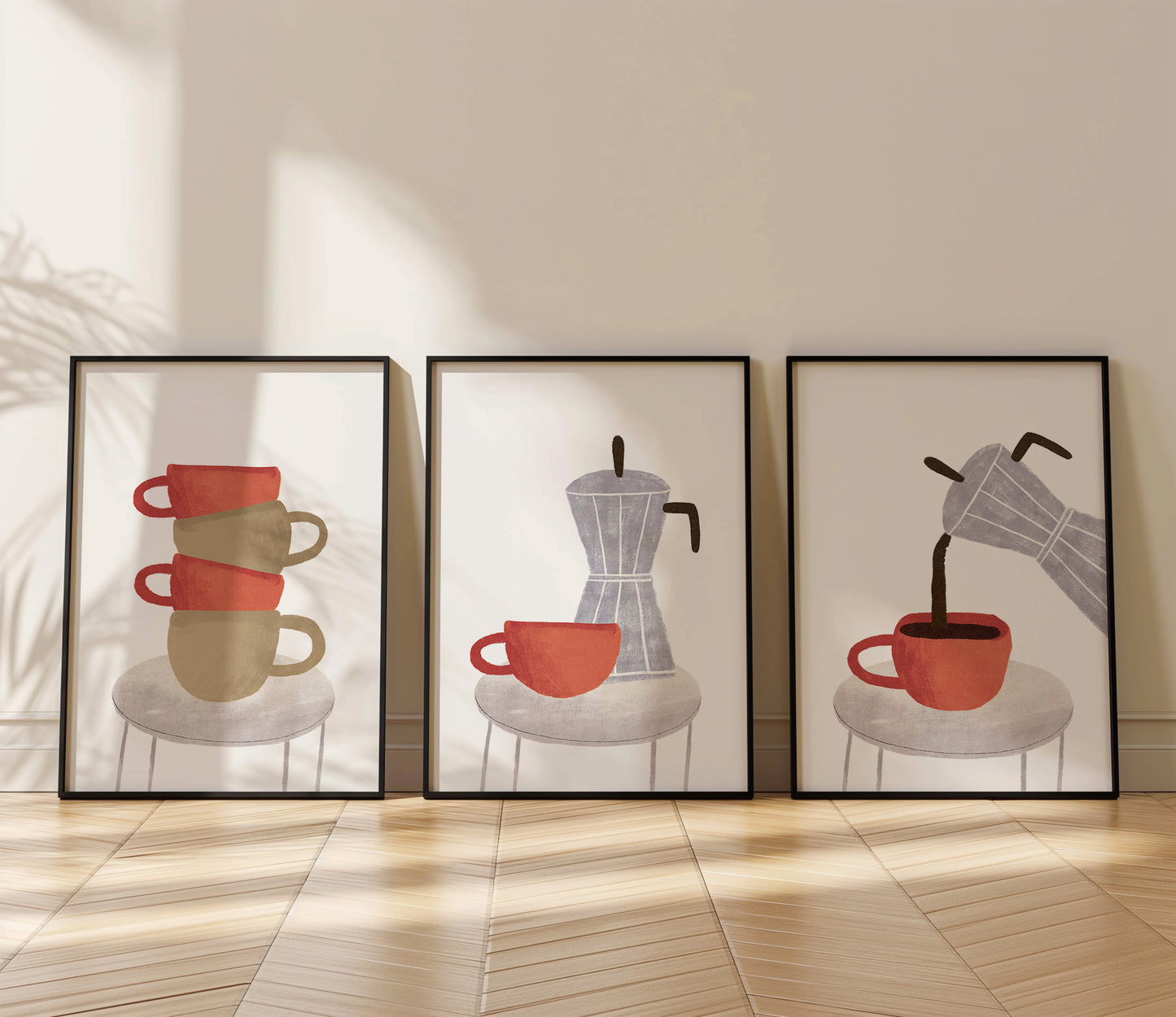 Espresso Serenade: The Harmony of Coffee and Art, Set of 3, D072