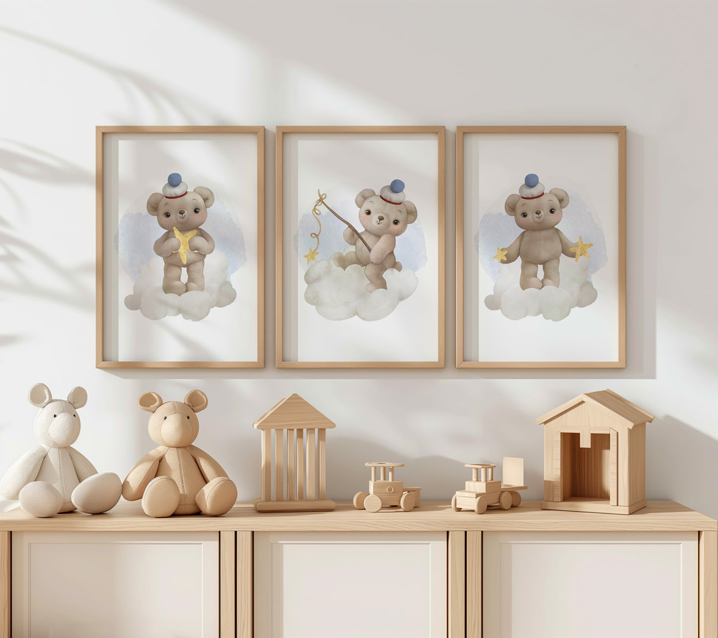 Celestial Bear Collection: Teddy Bear Magic in the Clouds, Set of 3, N140