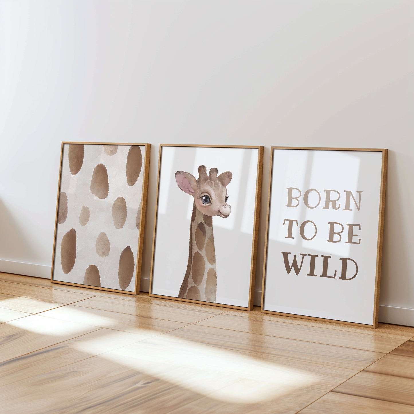 Born to Be Wild: Giraffe Nursery Wall Art Set, Set of 3, N148