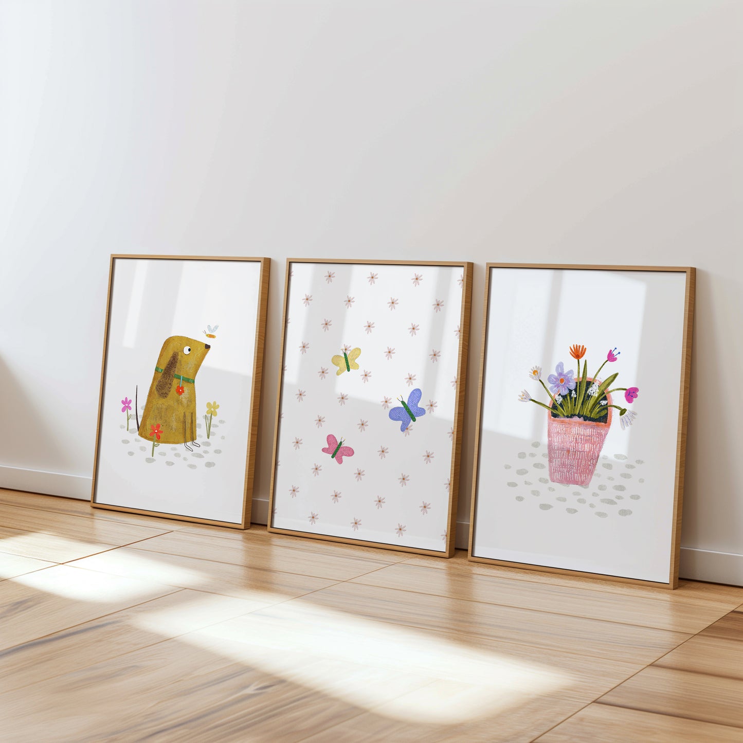 Garden Friends Delight - Nursery Wall Decor, Set of 3, N157