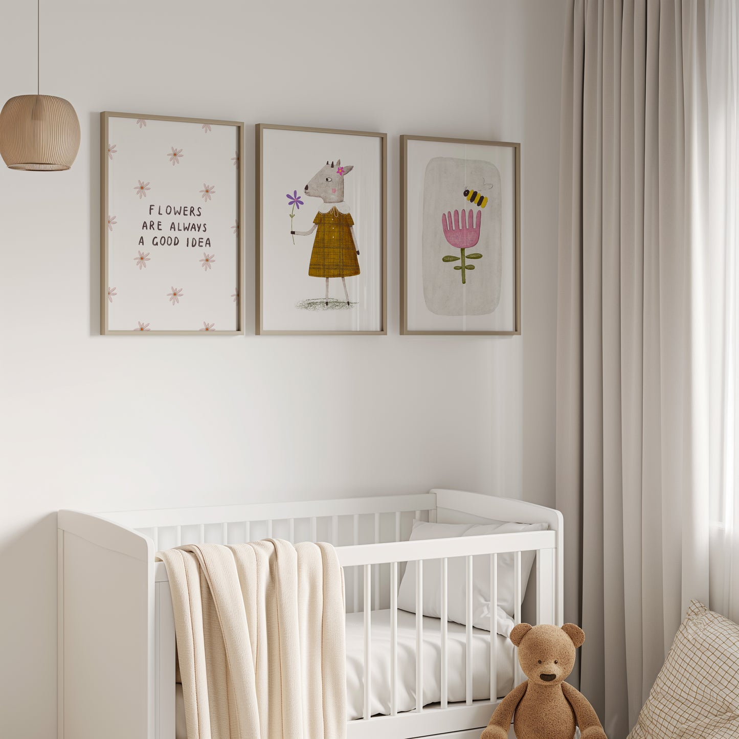 Little Blooms & Big Smiles Wall Art, Set of 3, N162