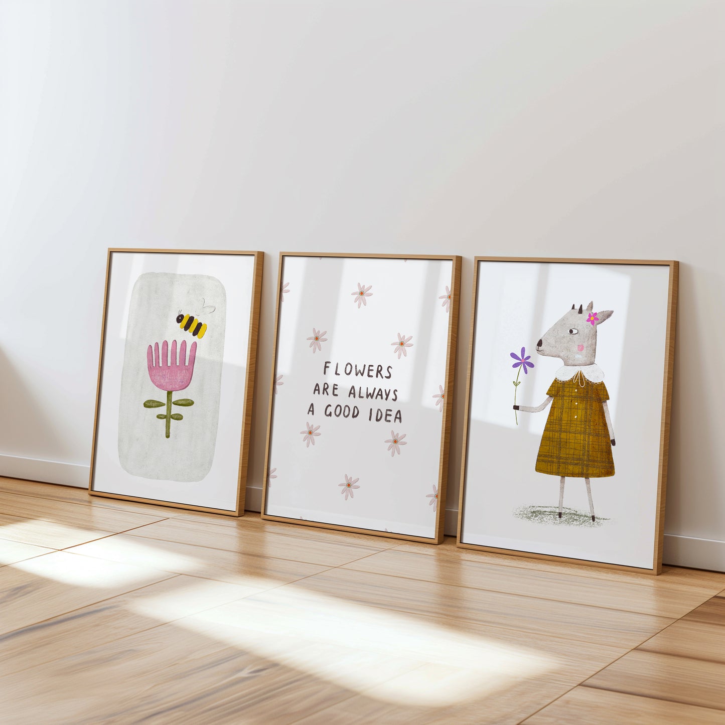 Little Blooms & Big Smiles Wall Art, Set of 3, N162