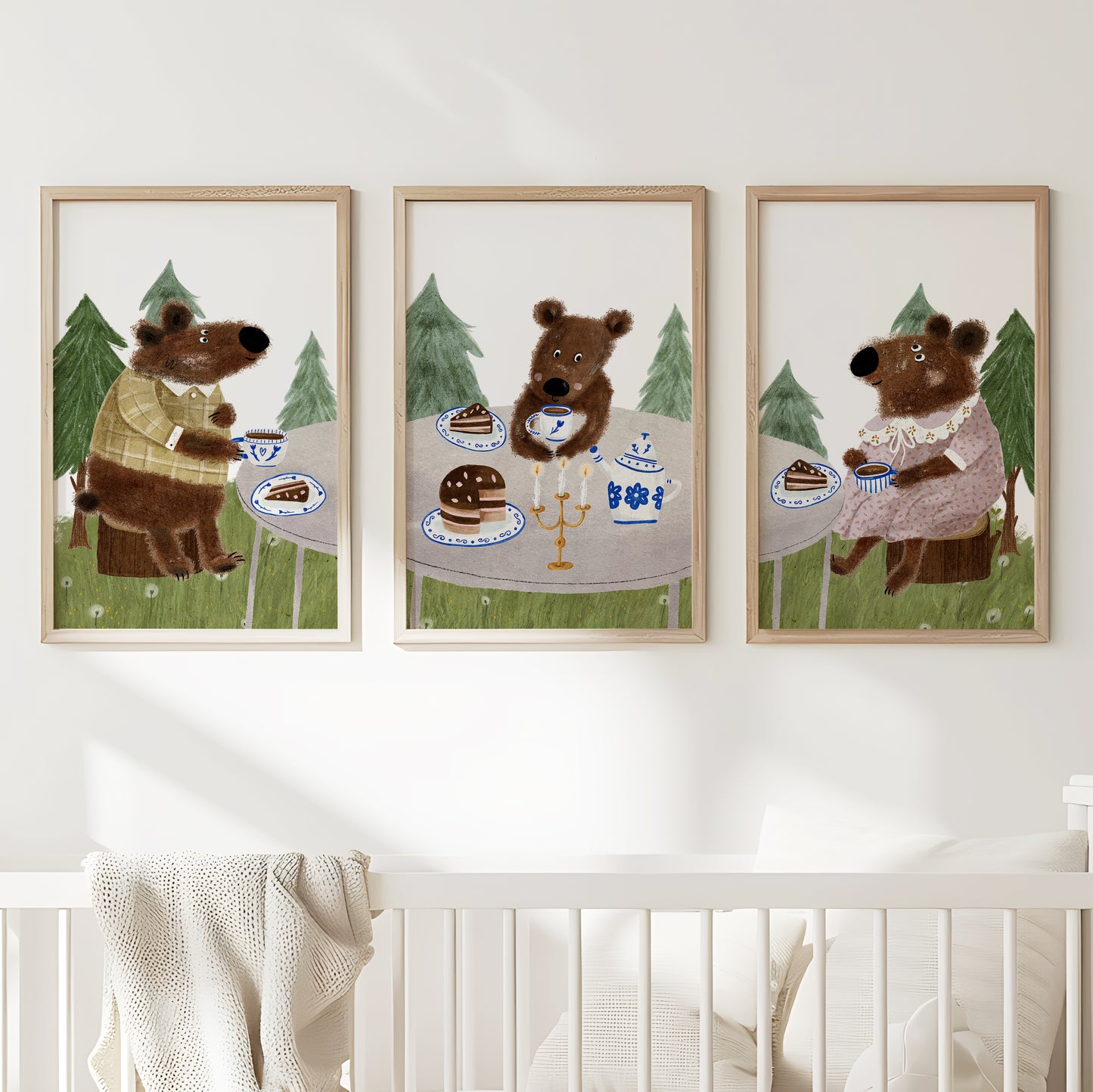 Bear Family Tea Time – A Woodland Adventure, Set of 3, N167