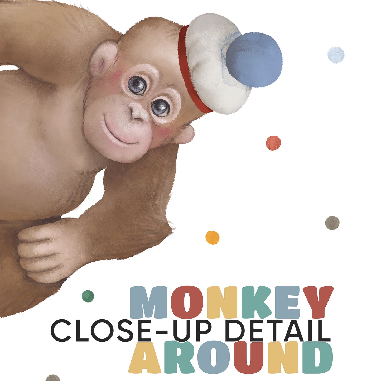 Jungle Friends Wall Art: Be Unique, Stand Tall, Monkey Around, Set of 3, N106