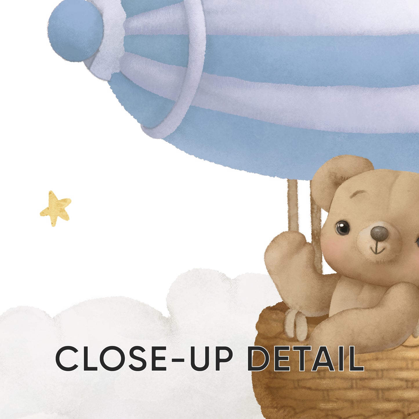 Adventure Awaits – Teddy Bear Airship Nursery Art, Set of 3, N130
