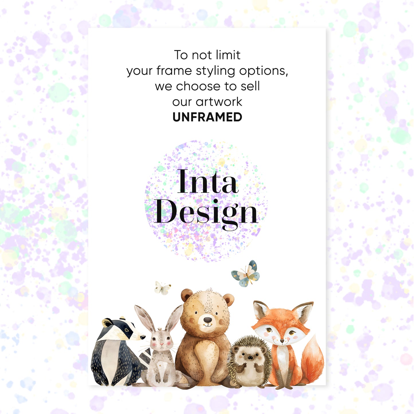 Adorable Woodland Animal Prints for Nursery Decor, Set of 3, N091