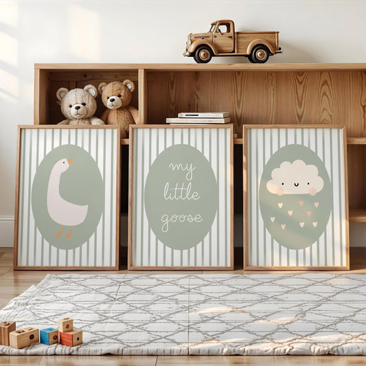 Goose Nursery Print Set – Scandinavian Baby Room Wall Art N240