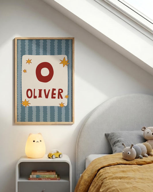 Custom Name Wall Art, Initial Name Poster, Colorful Kids Nursery and Playroom Decor MR137