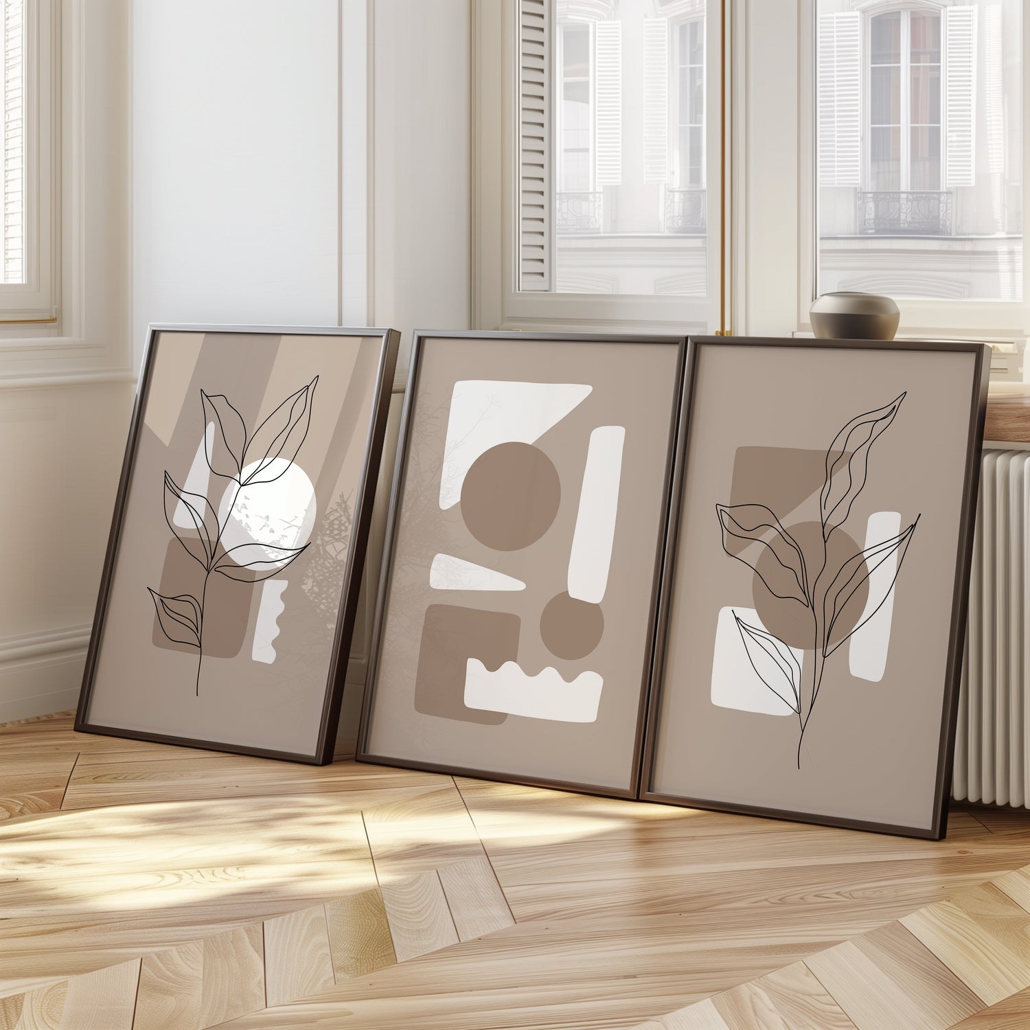 Natural Balance taupe abstract shapes print — Boho Wall Art collection