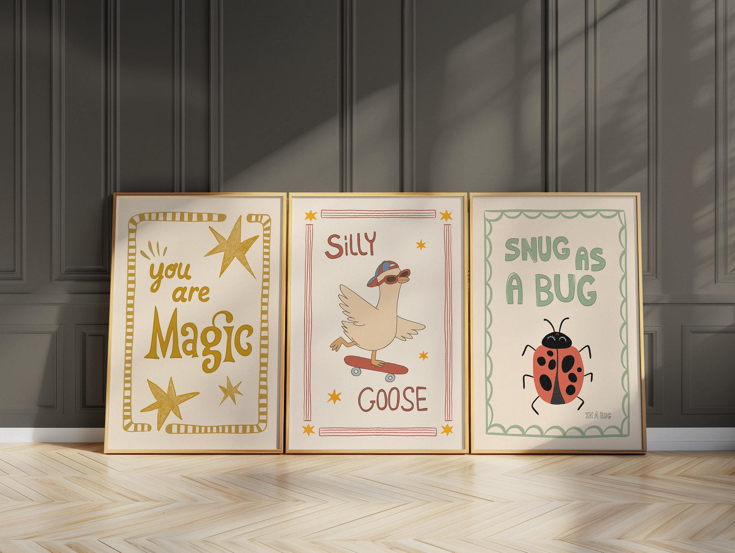 Silly Goose and You Are Magic playroom print set — Playroom Wall Art collection