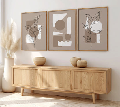 Modern Neutral Wall Art: Natural Balance Collection, Set of 3, B002