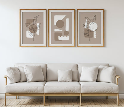 Modern Neutral Wall Art: Natural Balance Collection, Set of 3, B002