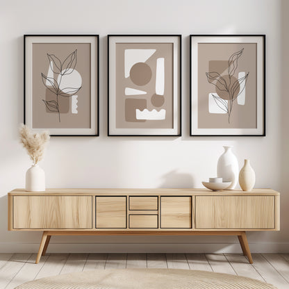 Modern Neutral Wall Art: Natural Balance Collection, Set of 3, B002