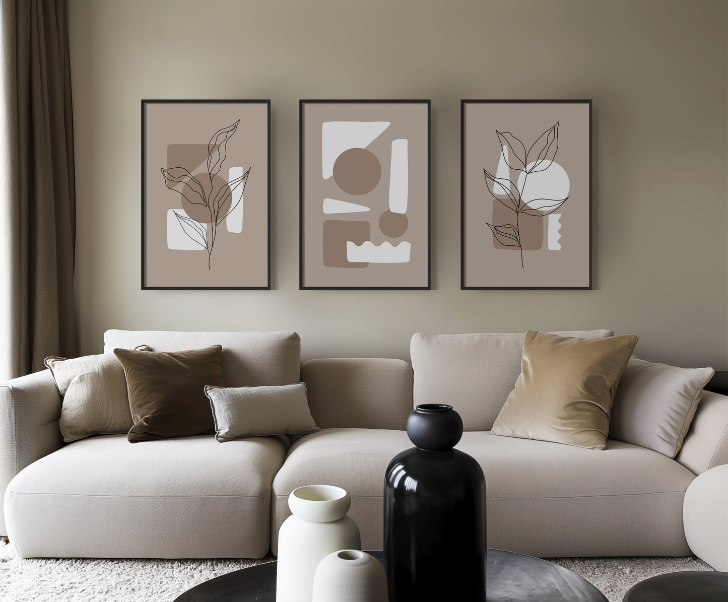 Modern Neutral Wall Art: Natural Balance Collection, Set of 3, B002