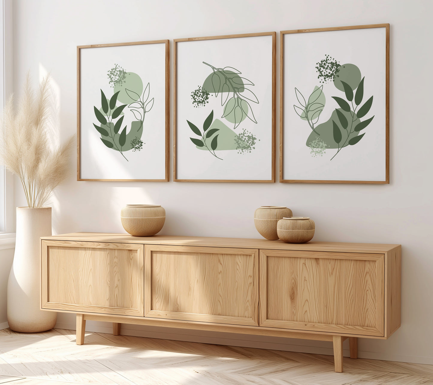 Flourish Frames: Modern Nature Print Set, Set of 3, B005