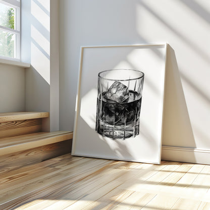 Classic Whiskey Vibes - Monochrome Bar Art, Set of 3, D005