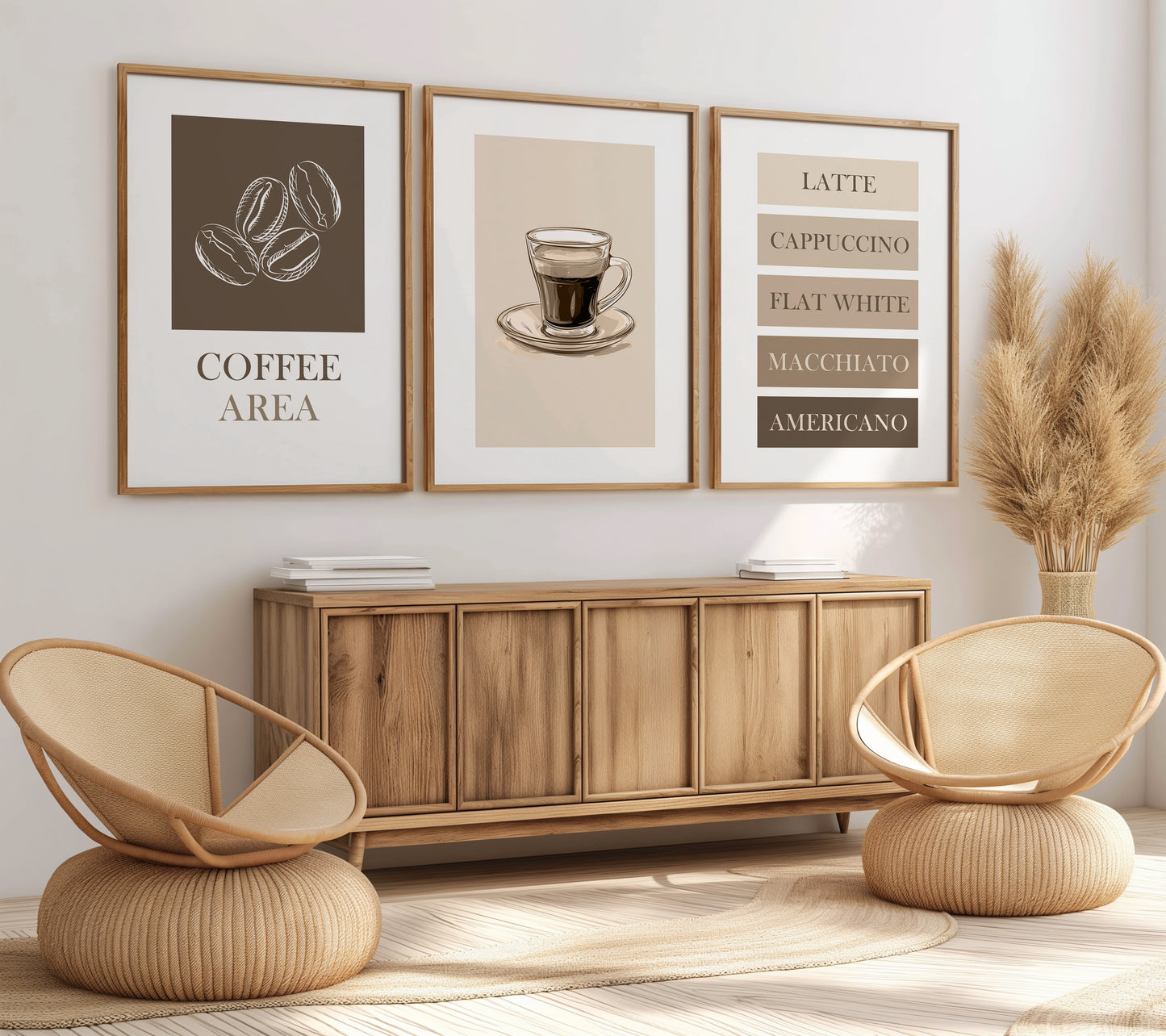 The Coffee Corner - Minimalist Coffee Decor, Set of 3, D007