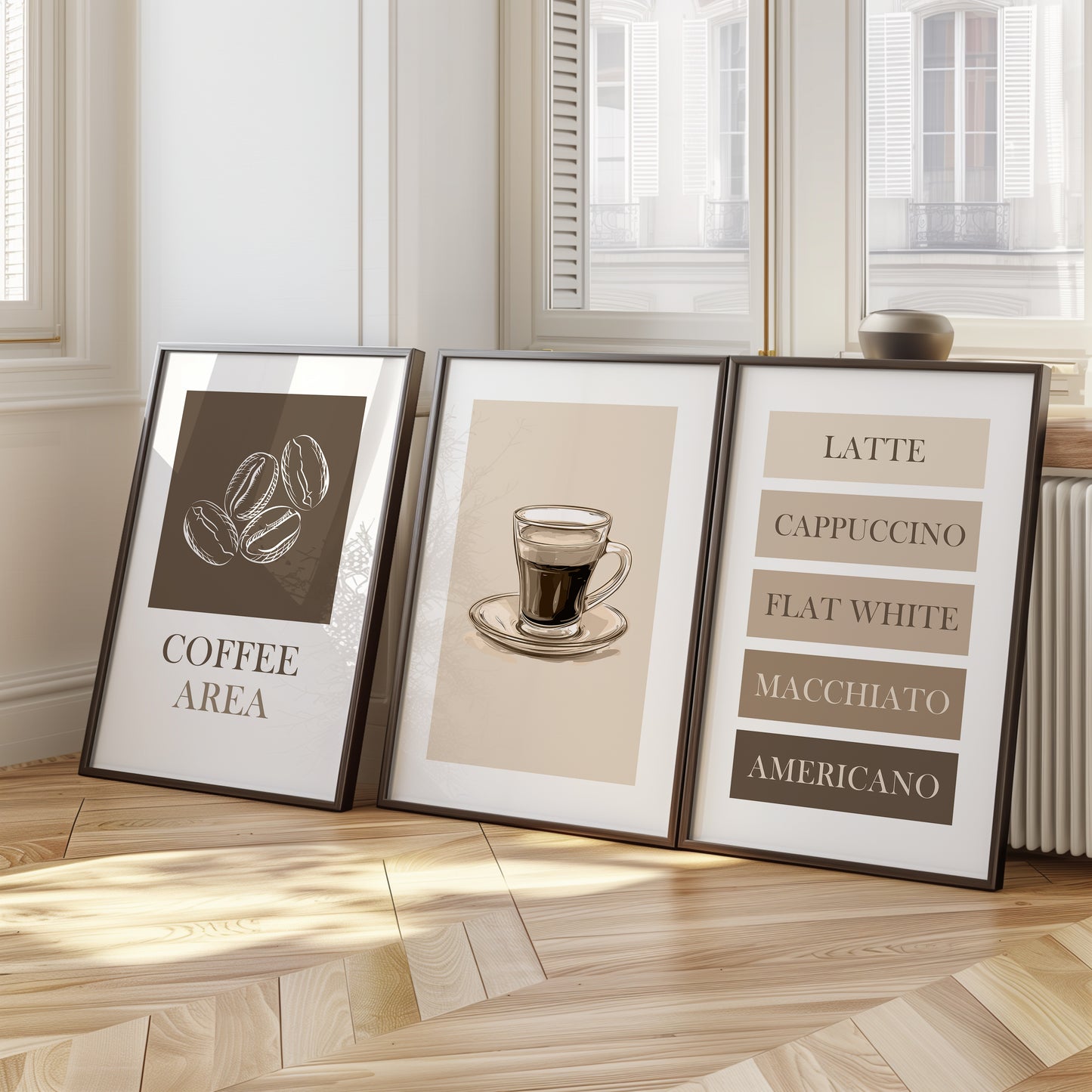 The Coffee Corner - Minimalist Coffee Decor, Set of 3, D007