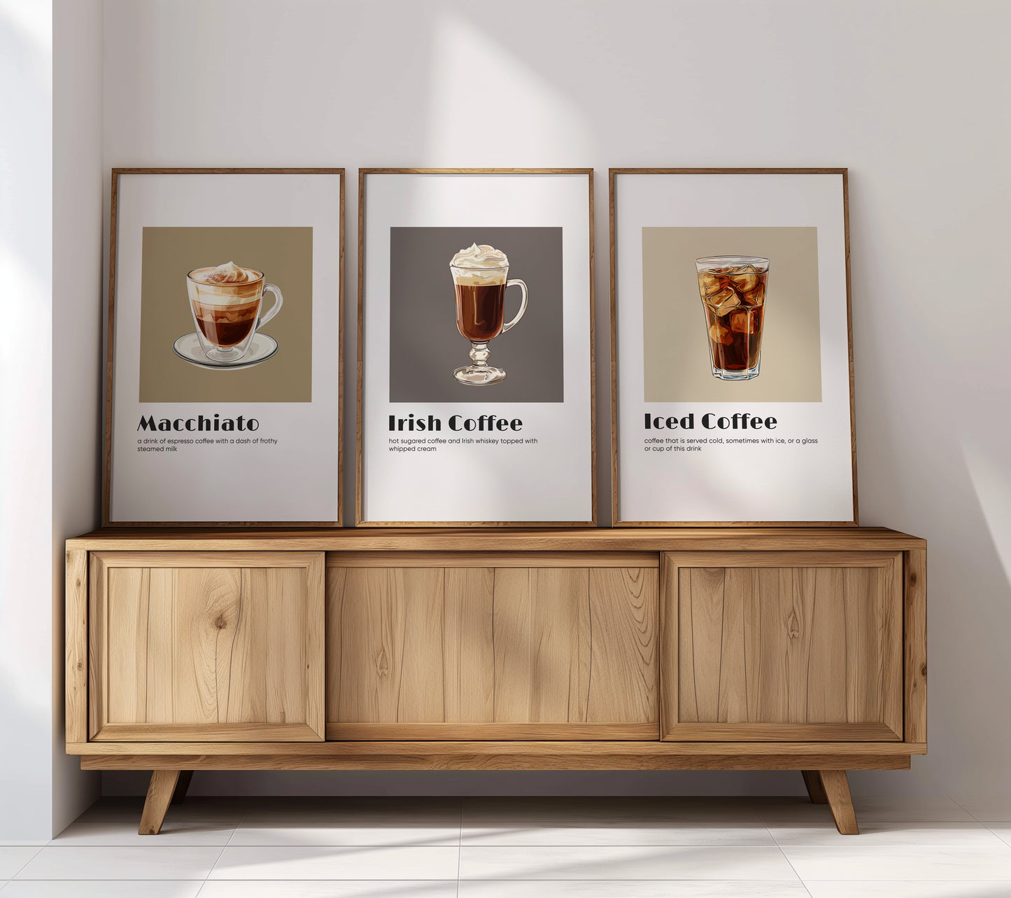 Barista's Delight: Classic Coffee Selections Wall Art, Set of 3, D008