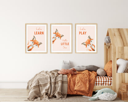 Fox Fun Nursery Prints Set of 3 N009