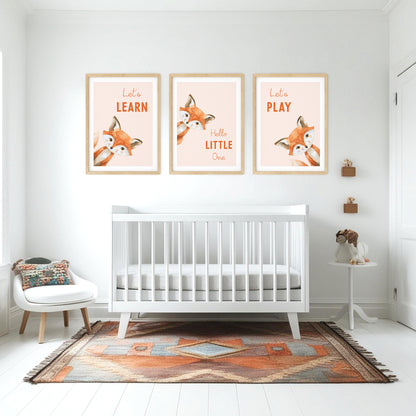 Fox Fun Nursery Prints Set of 3 N009