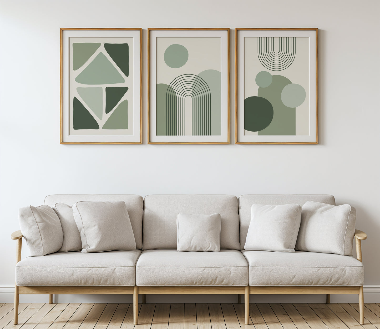 Earthy Abstracts: Timeless Geometry for Home Decor, Set of 3, B009