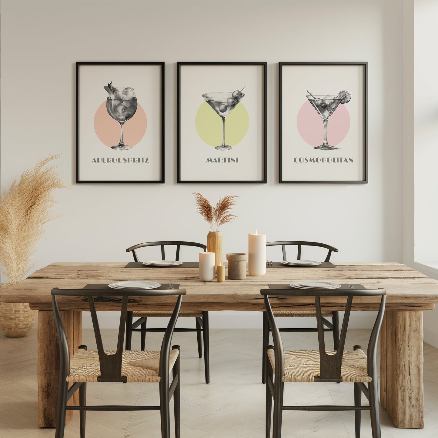 Elegant Cocktail Art Prints Collection Set of 3, D011