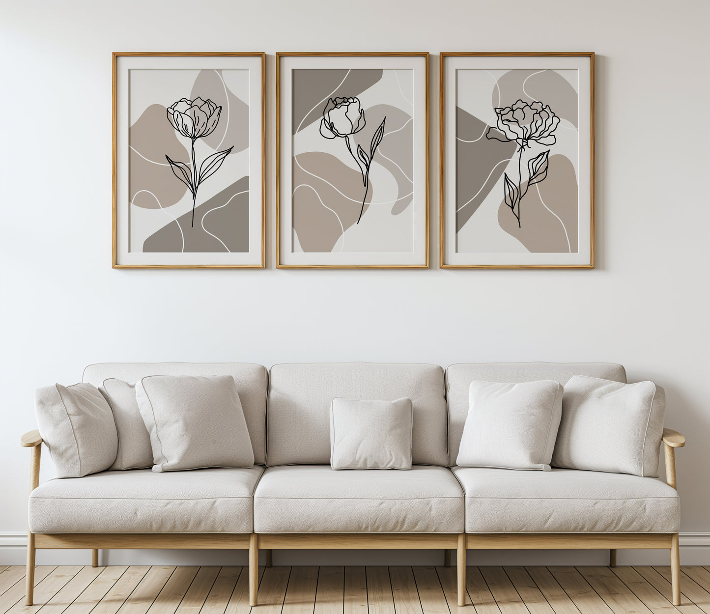 Minimalist Grace: Monochrome Garden Series, Set of 3, B012