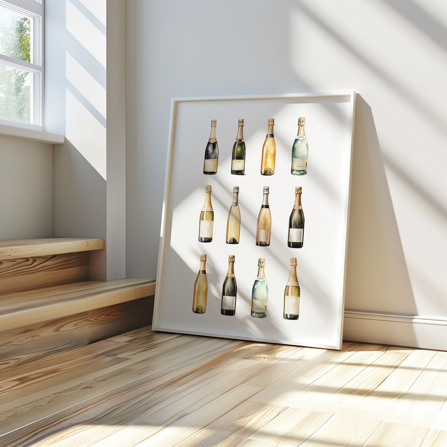 Sparkling Moments: Champagne Bottles & Toast Poster Set, Set of 3, D012