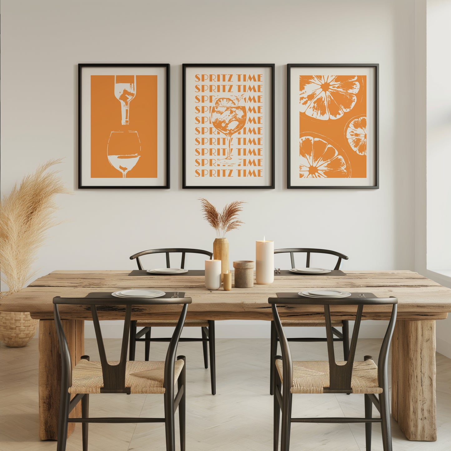 Spritz Time Sunshine: Vibrant Citrus Art for Any Space, Set of 3, D021