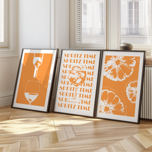 Spritz Time Sunshine: Vibrant Citrus Art for Any Space, Set of 3, D021