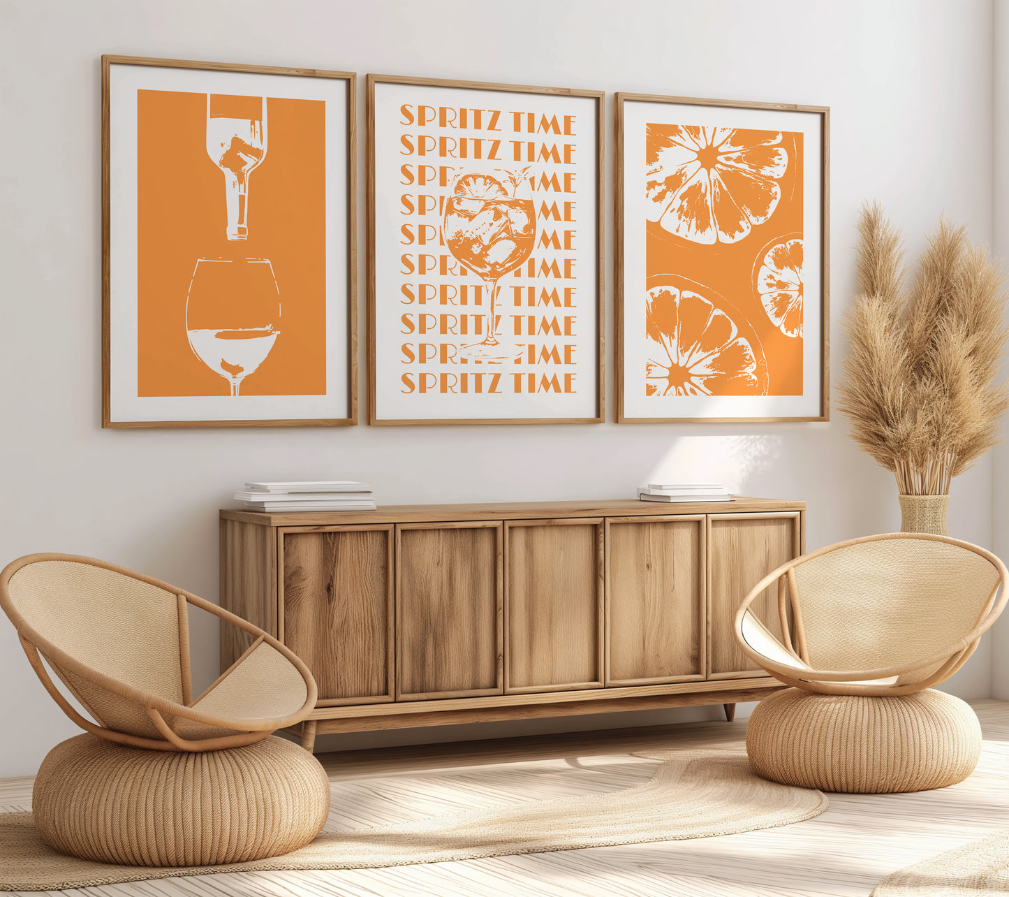 Spritz Time Sunshine: Vibrant Citrus Art for Any Space, Set of 3, D021