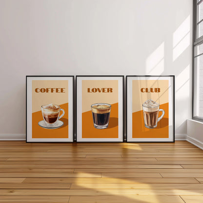 Brewed to Perfection: Coffee Trio Wall Art, Set of 3, D025