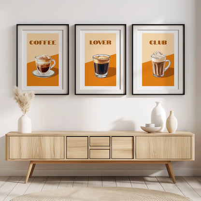 Brewed to Perfection: Coffee Trio Wall Art, Set of 3, D025