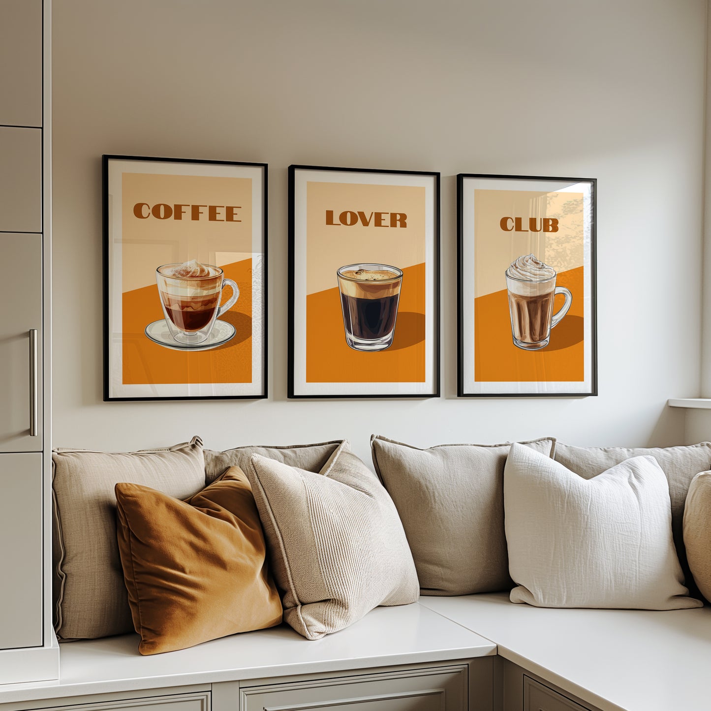 Brewed to Perfection: Coffee Trio Wall Art, Set of 3, D025