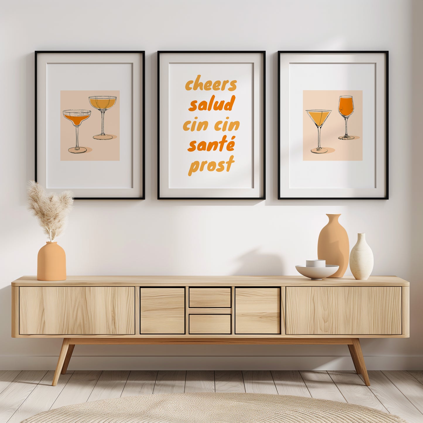 Chic Cocktail Celebrations - Modern Bar Decor, Set of 3, D031