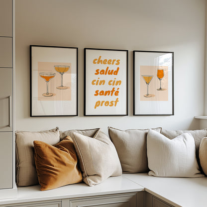 Chic Cocktail Celebrations - Modern Bar Decor, Set of 3, D031