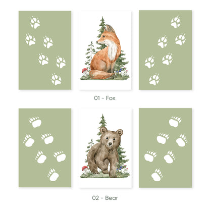 Adventure Awaits: Woodland Animal Footprint Collection, Set of 3, N032