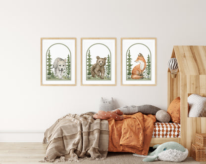 Forest Companions Nursery Art Collection, Set of 3, N033