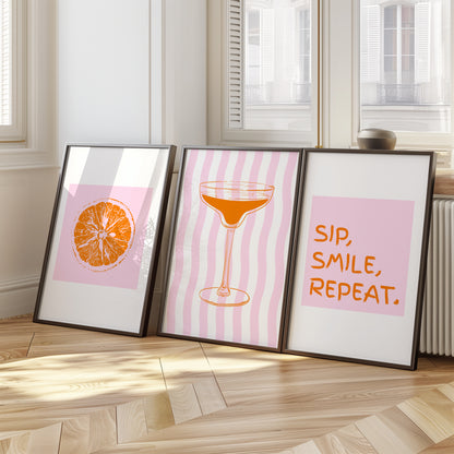 Vibrant Refresh: Orange-Inspired Art Collection, Set of 3, D039