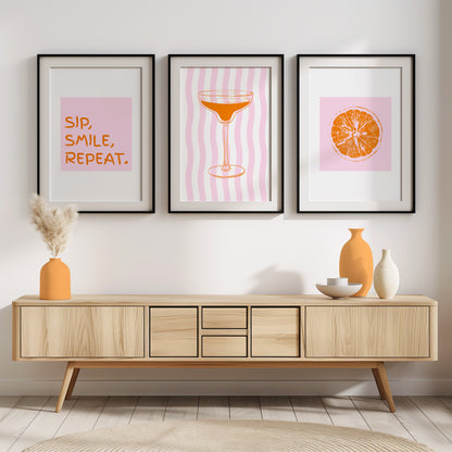 Vibrant Refresh: Orange-Inspired Art Collection, Set of 3, D039