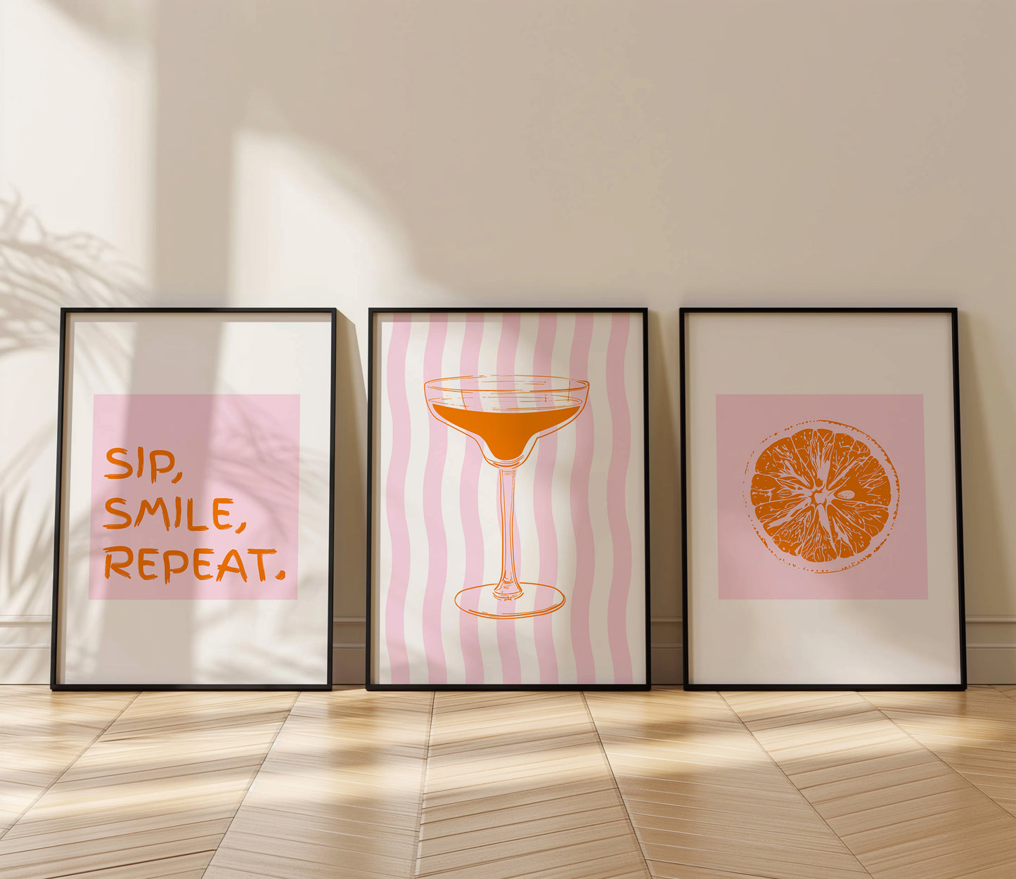 Vibrant Refresh: Orange-Inspired Art Collection, Set of 3, D039