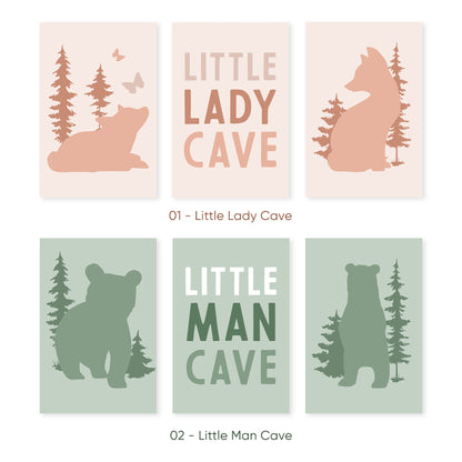 Woodland Forest Friends - Baby Room Poster Set for Nature Lovers, Set of 3, N042