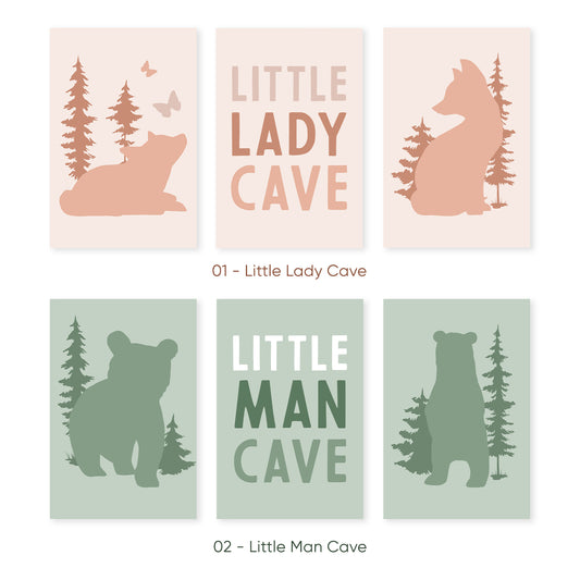 Woodland Forest Friends - Baby Room Poster Set for Nature Lovers, Set of 3, N042