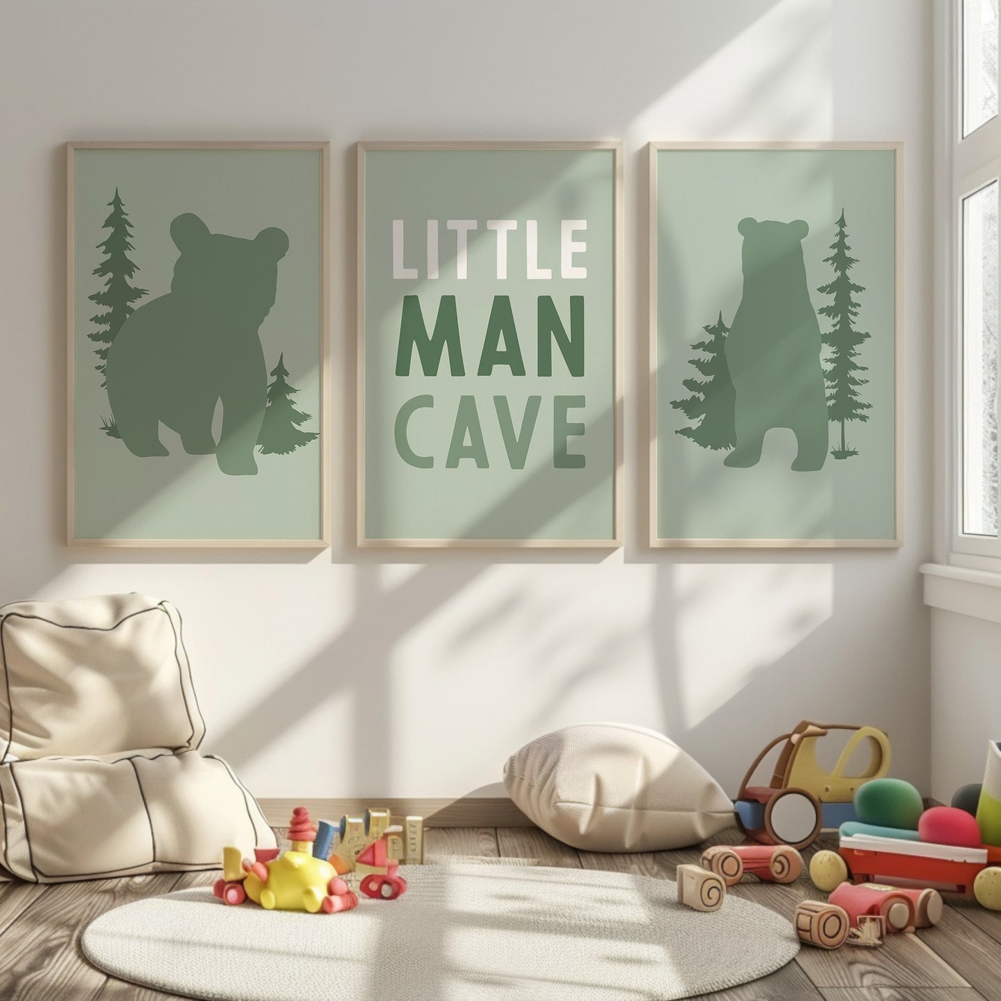 Woodland Forest Friends - Baby Room Poster Set for Nature Lovers, Set of 3, N042