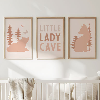 Woodland Forest Friends - Baby Room Poster Set for Nature Lovers, Set of 3, N042