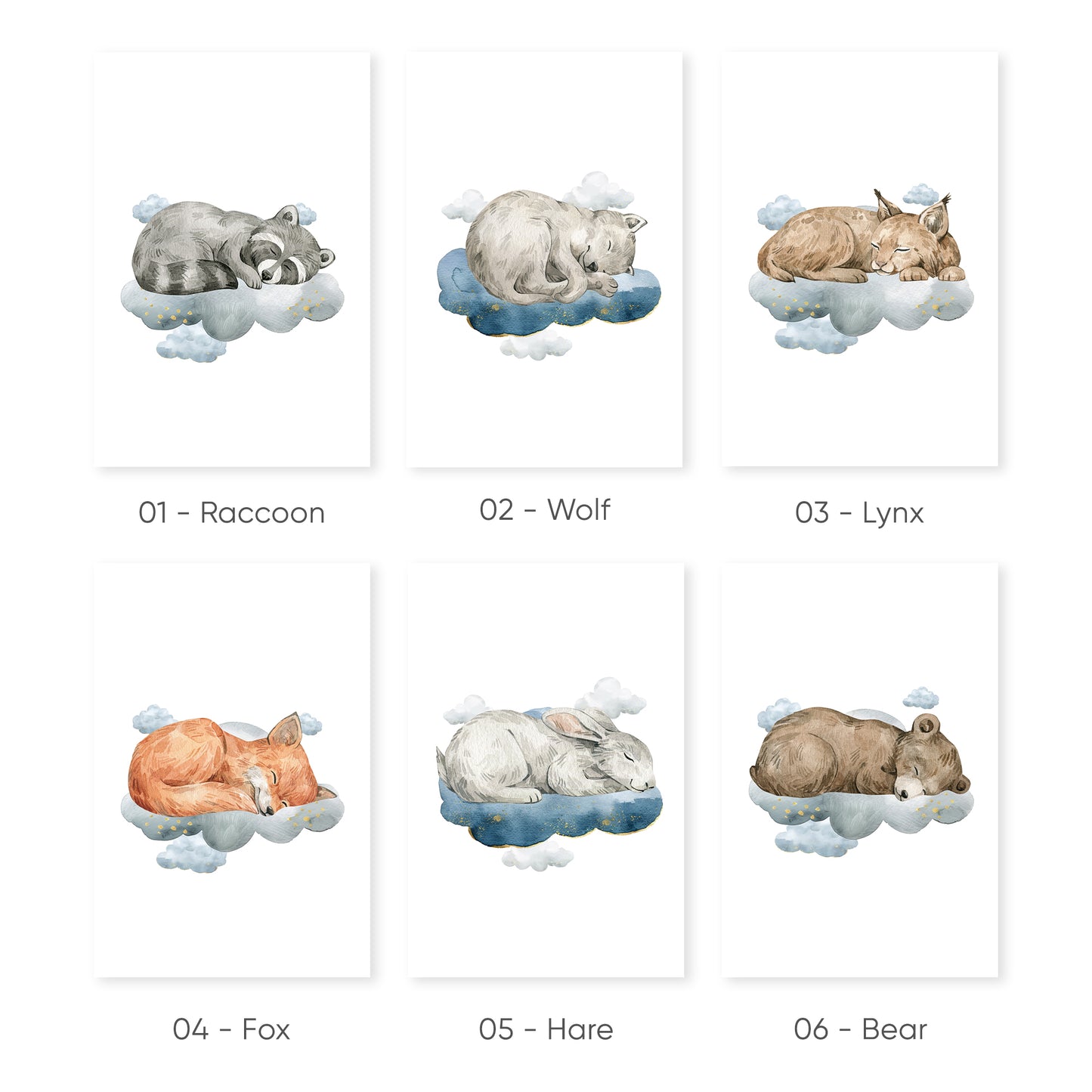 Cloudy Dreams Collection, Set of 3, N046