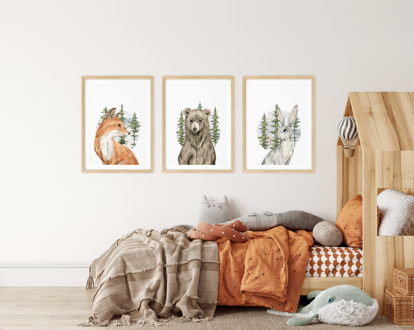 Enchanted Forest Portraits: Cute Woodland Creatures, Set of 3, N047